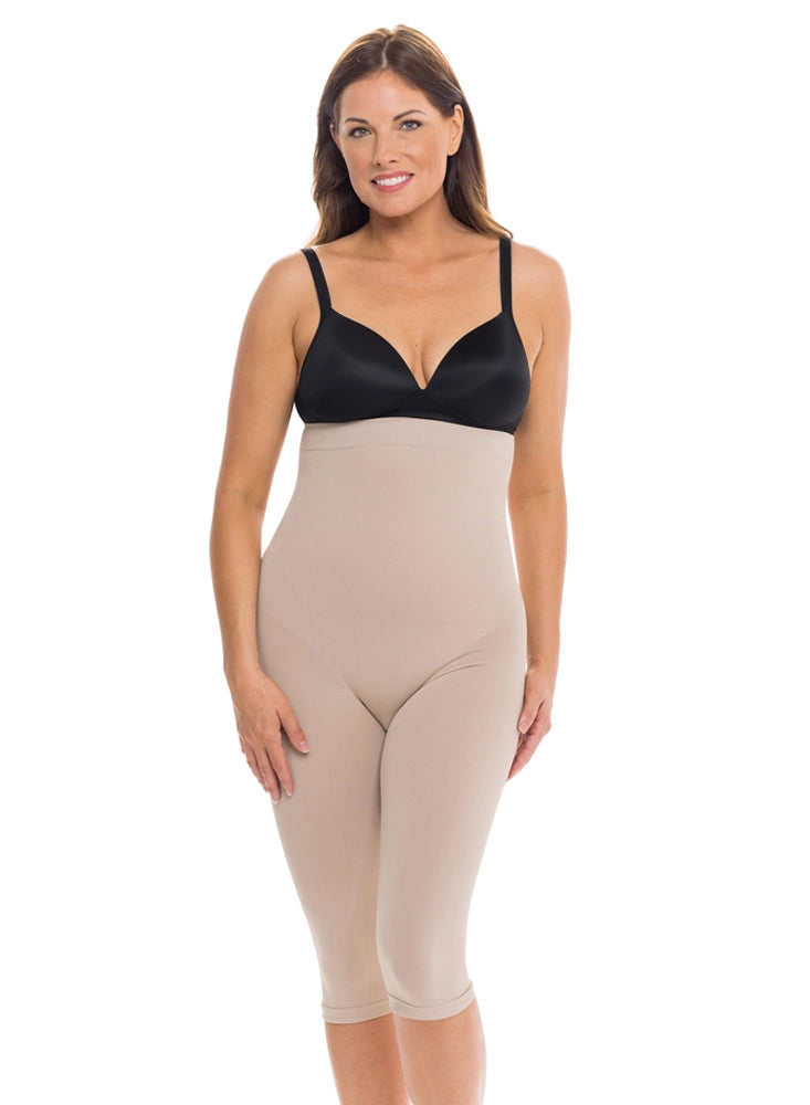 High Waist Shaping Capri Nude