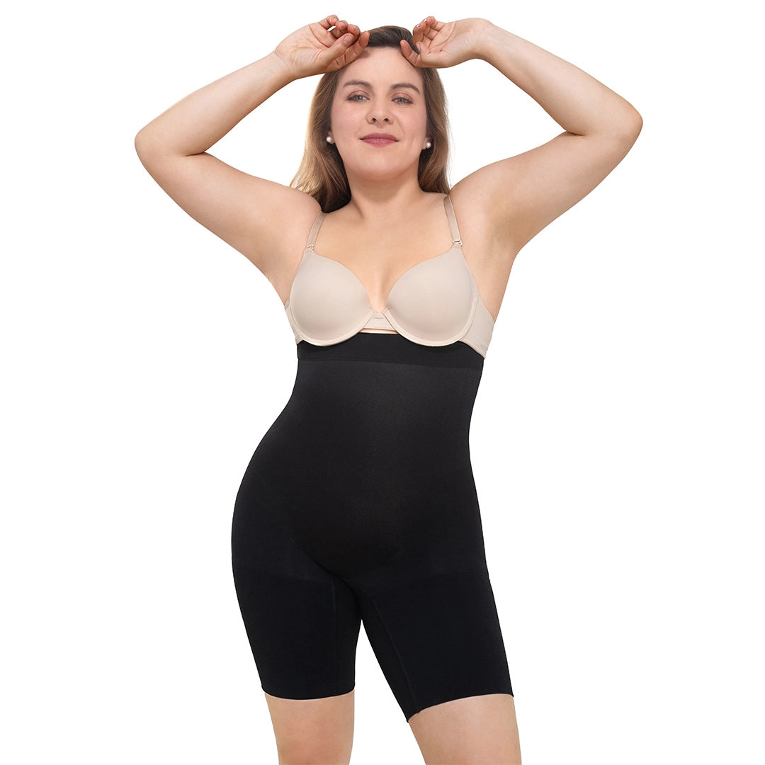 High waisted short Black - Tummy control shapewear