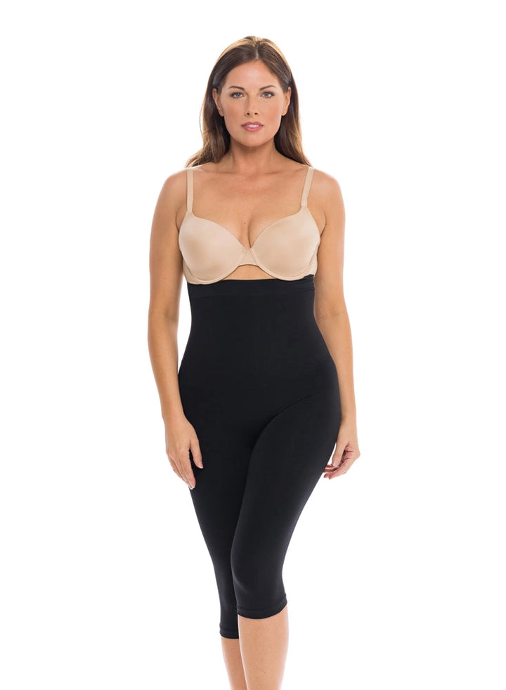 High Waist Shaping Capri Black